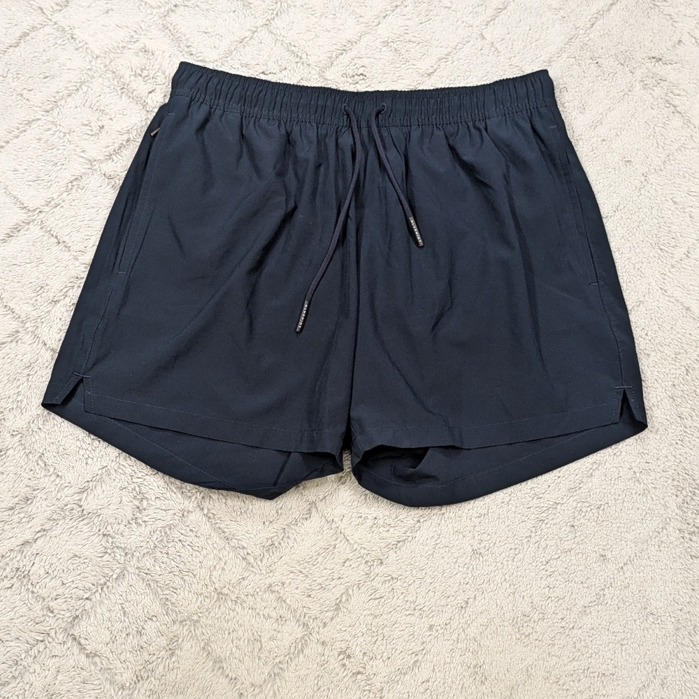 Bluemint Shorts Men's L Blue Navy Arthus Stretch Solid Swim Mesh Lined Dry 5.5”